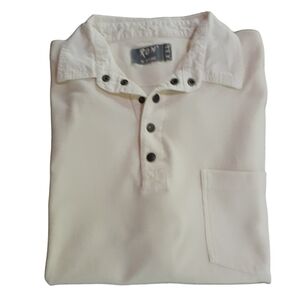 Ron Nature Denmark Vintage Men's Polo Off-White Snap Button Collar Size XXL